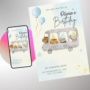 Editable Car Theme Birthday Invitation, Fun Printable Party Invite For Boys, Boy Birthday Invitations, Boy Invitation Suitable for any age