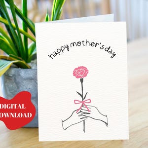 Happy Mother's Day Printable Card, Mother's Day Greeting Card, Floral Greeting Card, Love Card, Gift for Mom, Printable Mother's Day Card