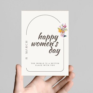 Biglietto di auguri per la festa della donna, biglietto per la festa della donna dell'8 marzo, biglietto digitale per la festa della donna, regalo speciale per le donne, biglietto stampabile per la festa della donna
