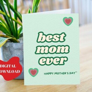 Melhor cartão de mãe de todos os tempos, cartão digital de dia das mães, cartão de felicitações para a mãe, presente fofo e divertido de feliz dia das mães, cartão engraçado para a mãe, cartão para impressão