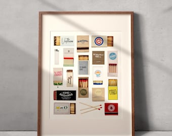 Niestandardowy cyfrowy nadruk na pudełku zapałek | Spersonalizowana sztuka na pudełku zapałek | Wybierz swoje lokalizacje | Prezent do natychmiastowego pobrania