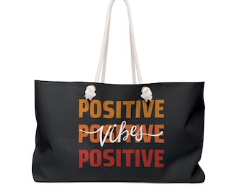 Positive Vibes-weekendtas | Reistas, strandtas, sporttas, cadeau voor vrienden, stijlvolle draagtas
