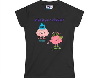 Mindset Matters Tee, Growth and Fixed Mindset Shirt, Inspirational Graphic Tee, Brain Humor Top, Gift for Motivational Women