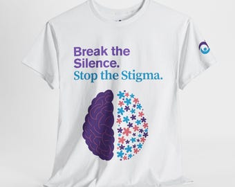 Break the Silence Unisex Heavy Cotton Tee, Mental Health Awareness Shirt, Stop the Stigma Apparel, Support Mental Health, Gift for Activists