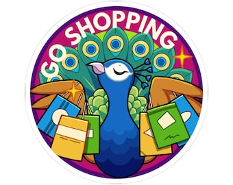 Coping Critters™,  Go Shopping Peacock, Kiss-Cut Stickers