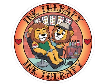 Coping Critters™,  Ink Therapy Lions - Kiss-Cut Stickers