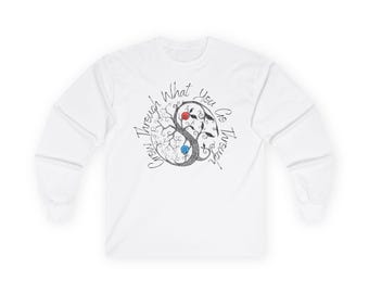 Yin Yang Floral Illustration Long Sleeve Tee | Thought What You Be Thinks