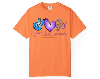 Peace, Love, Awareness Unisex T-Shirt, Trendy Graphic Tee for Gift, Everyday Wear, Casual Style, Summer Vibes