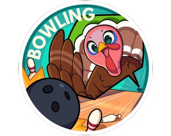 Coping Critters™,  Bowling Turkey- Kiss-Cut Stickers