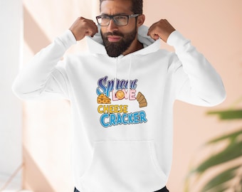 Spread the Love™  Hoodie - Fun Fleece Pullover for Food Lovers, Casual Style, Gift for Culinary Enthusiasts, Cheesy Humor Wear