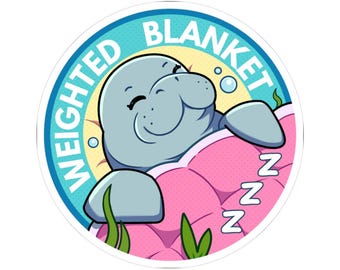 Coping Critters™,  Weighted Blanket, Manatee- Kiss-Cut Stickers