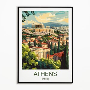 Athens travel print - Greece, Athens poster, Greece poster, Birthday present, Wedding gift, Custom Text, Personalised Gift, Travel Gift