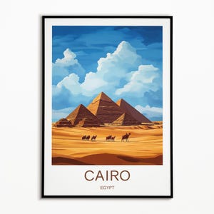 Cairo traditional travel print - Egypt, Cairo print, Cairo poster, wall art, birthday gift, wedding present, Custom Text, Personalised Gift