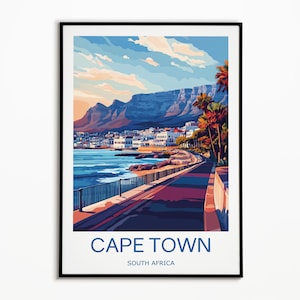 Impression de voyage au Cap - Afrique du Sud, impression du Cap, affiche du Cap, Afrique du Sud, cadeau de mariage, anniversaire, cadeau de voyage, affiche de voyage