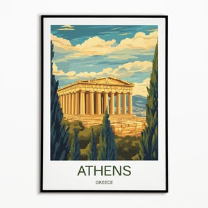 Athens travel print - Greece, Athens poster, Greece poster, Birthday present, Wedding gift, Custom Text, Personalised Gift, Travel Gift