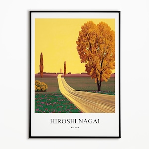 Hiroshi Nagai Kunstdruck, Herbst Druck, Japanische Kunst Poster, Hiroshi Nagai, Wohnkultur, Japanische Stadt Pop, moderne Kunst Druck, Tokyo Druck