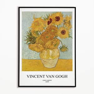 Van Gogh Druck | Sonnenblumen Druck, Van Gogh Poster, Museum Ausstellungsplakat, Van Gogh Gemälde, Museum Wandkunst, Blumendruck