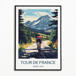 Impression Tour de France - Grand Tour, affiche Tour de France, affiche France cyclisme, impression cyclisme, art mural cyclisme, cadeau de mariage, cadeau de voyage