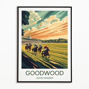 Goodwood racecourse print - Uk, Goodwood poster, Goodwood Aintree print, Racing print, Birthday Present, Wedding gift