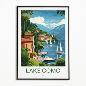 Lake Como travel print - Italy, Lake Como print, Lake Como poster, Italy print, Wedding gift, Custom Text, Personalised Gift