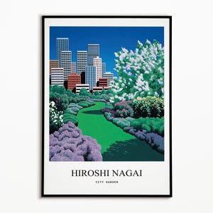 Hiroshi Nagai Art Print, City Garden Print, Japanese Art Poster, Hiroshi Nagai, Home Decor, Japanese City Pop, Modern Art Print, Tokyo Print