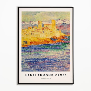 Henri Edmond Cross Print | Antibes, Henri Edmond Cross Poster, Museum Exhibition Poster, Living Room Decor, Vintage Exhibition Print