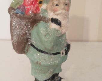 Santa Claus with toys paper mache - American folk art figurine -Collectible FOLK ART - Christmas Decoration - Santa collector- antique mold