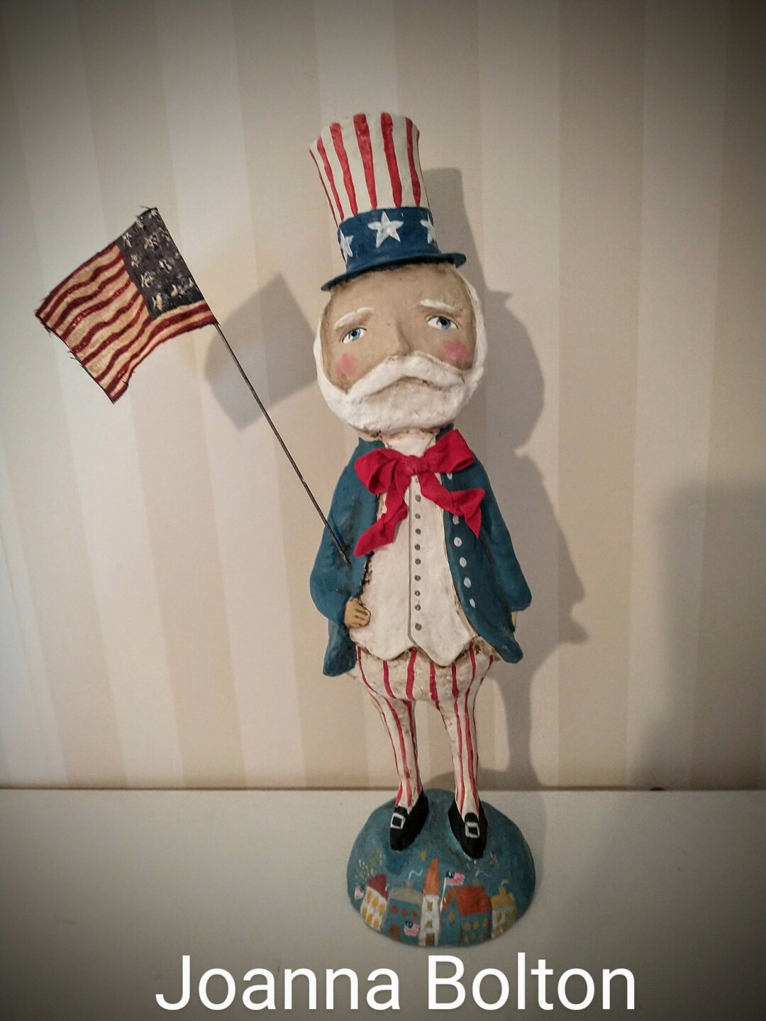Uncle Sam Folk Art Uncle Sam Sculpture Americana Etsy