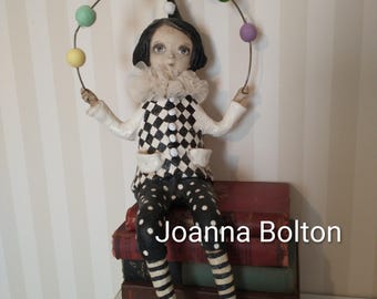 Handmade folk Art Doll – vintage girl  Collector Piece 18"