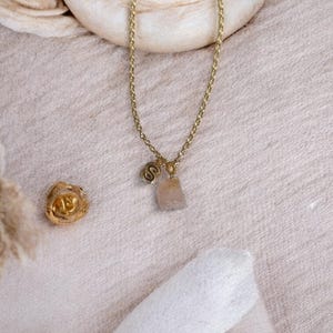 Colar de turmalina rosa, colar de prata banhado a ouro, pedra de nascimento de outubro, joias de Libra, joias personalizadas, colar com letras personalizadas, coração