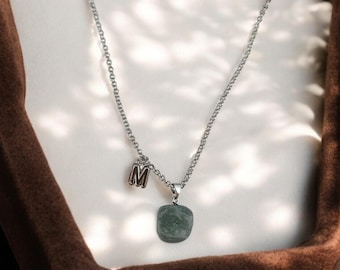 Aquamarine Necklace, Silver Chain, March Birthstone, Pisces/Gemini
