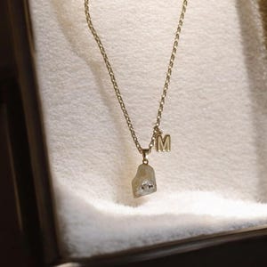 Colar com inicial de citrino, colar de prata banhado a ouro, pedra de nascimento de novembro, joias de Sagitário, joias de Leão, pingente de pedra amarela, personalizado