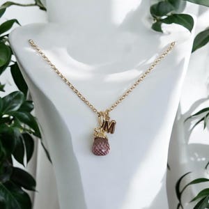 Joyería personalizada, collar con letras, colgante de piedras preciosas, regalo de cumpleaños, elegante, regalo para mamá, joyería espiritual, regalo personalizado, hecho a mano
