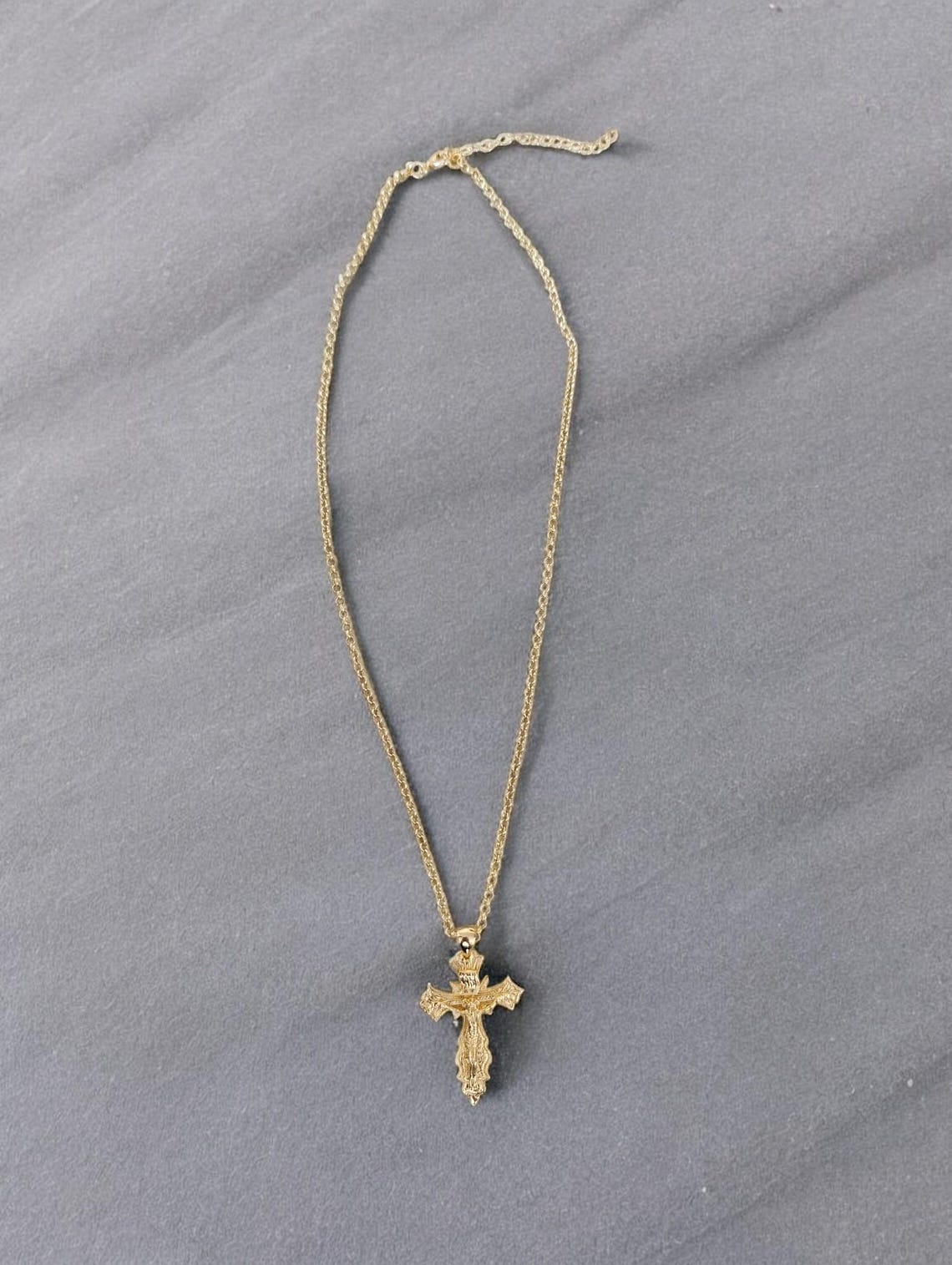 Gold Crucifix Necklace, Religious Jewelry, Faith Necklace, Elegant ...