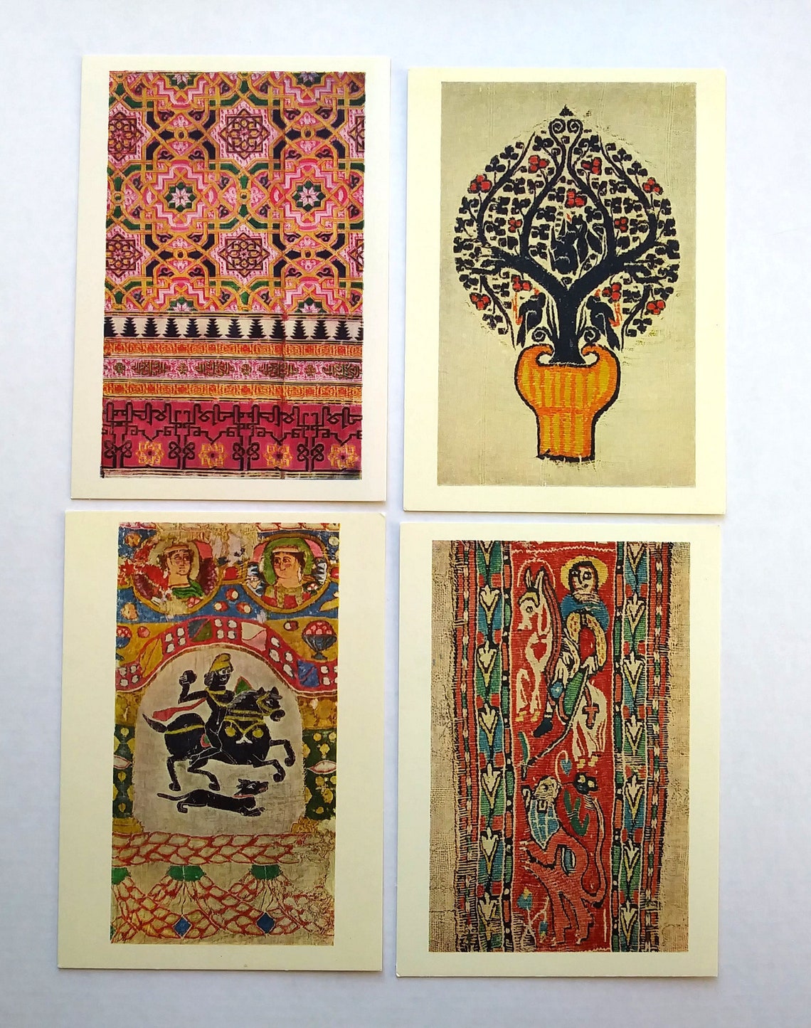7 Vintage Postkarten 1940er50er Jahre koptische Textilien Etsy