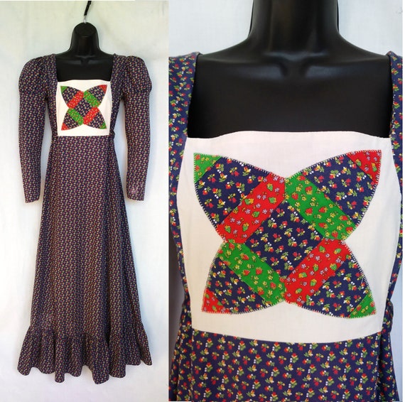 Vintage 1970s Maxi Dress, Mountain Artisans, India