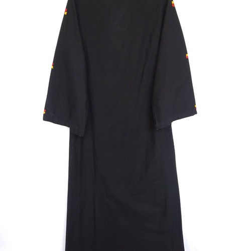 Vintage 1970s Caftan Middle Eastern, Maxi Dress, Embroidered Cotton, Small, Cross Stitch shops Embroidery