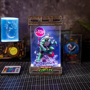 Ninja lamp , anima ninja lamp , turtle lamp , anime lamp , gift for him , resin lamp , figure resin lamp, handmade products.
