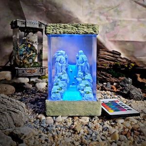 Naru..t0 resin lamp, anime lamp, diorama, japanese style, resin epoxy lamp, hand made lamp, gift for him, birthday gift, decor lamp, ninja