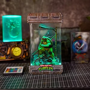 Ninja lamp , anima ninja lamp , turtle lamp , anime lamp , gift for him , resin lamp , figure resin lamp