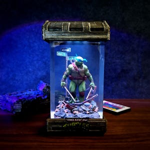 Ninja lamp , anima ninja lamp , turtle lamp , anime lamp , gift for him , resin lamp , figure resin lamp, blue ninja tur.tle.