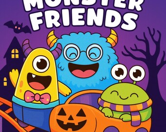 Monster Friends Coloring Book: Kawaii Coco Wyo Art (PDF Printable & Procreate Pages)