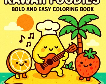 Kawaii Food Coloring Book – 48 Snacks & Treats (PDF + PNG)