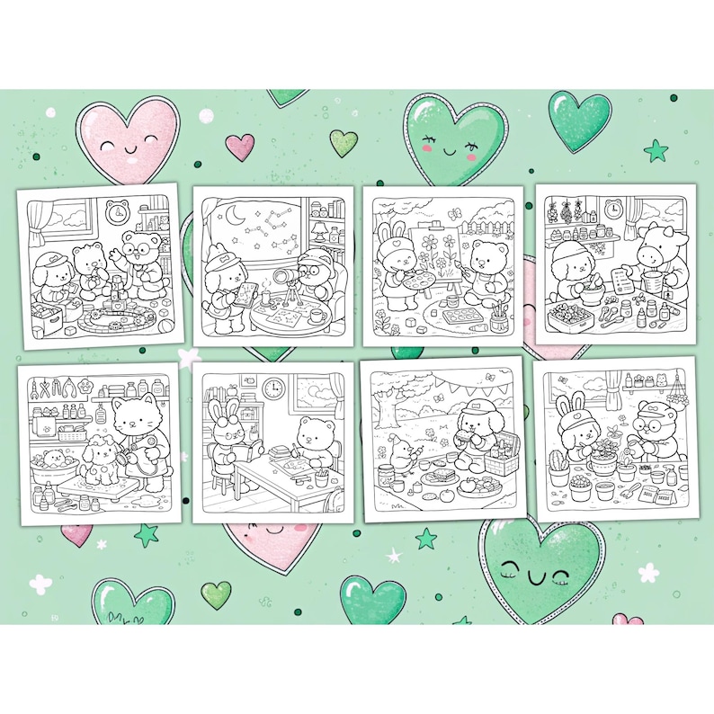Tiny Tasks Bold and Easy Coloring Book, 48 Cute Cozy Coloring Pages ...