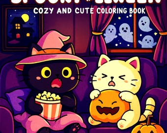 Kawaii Spooky Halloween Coloring Book: Coco Wyo Art (PDF & Procreate PNG)