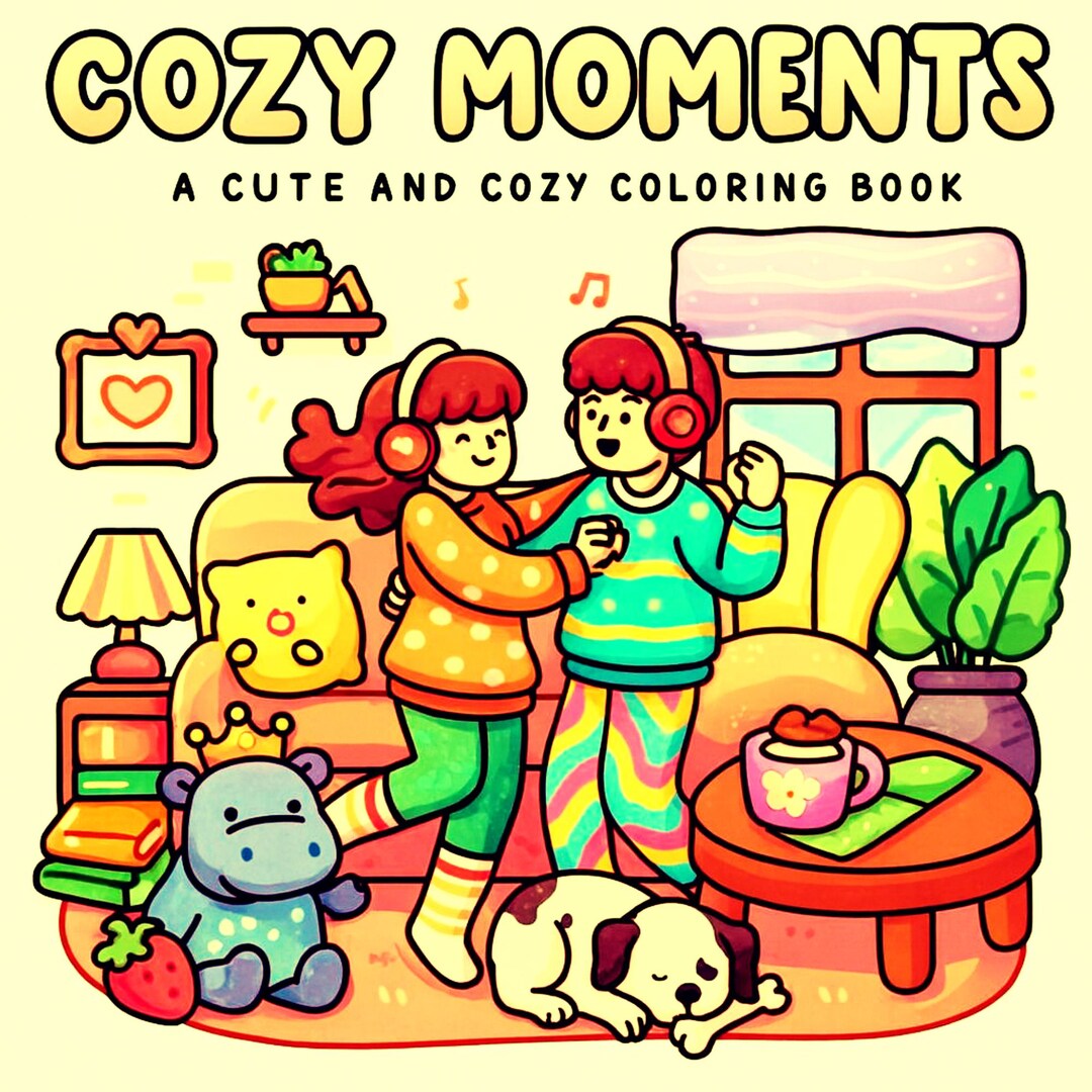 Cozy Moments Coloring Book, Coco Wyo Style (PDF + PNG) - Etsy