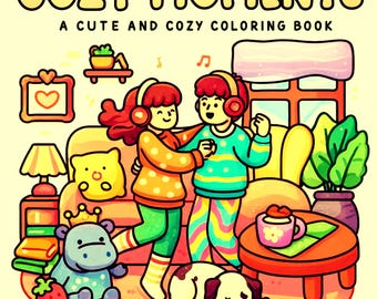 Cozy Moments Coloring Book, Coco Wyo Style (PDF + PNG)