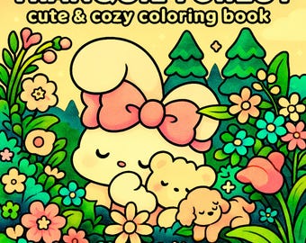Forest-kleurboek: 40 gezellige natuurpagina's, pdf en png-bestand voor Procreate