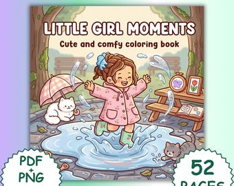 Little Girl Moments Coloring Book – 52 Bold Outline Pages (PDF Download)