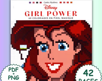 Mysterious Pixel Art, Color By Numbers, 42 PDF & PNG, Mystery Coloring, Disney Coloring, Girl Power, Coloring By Number, Coloring Book Pixel